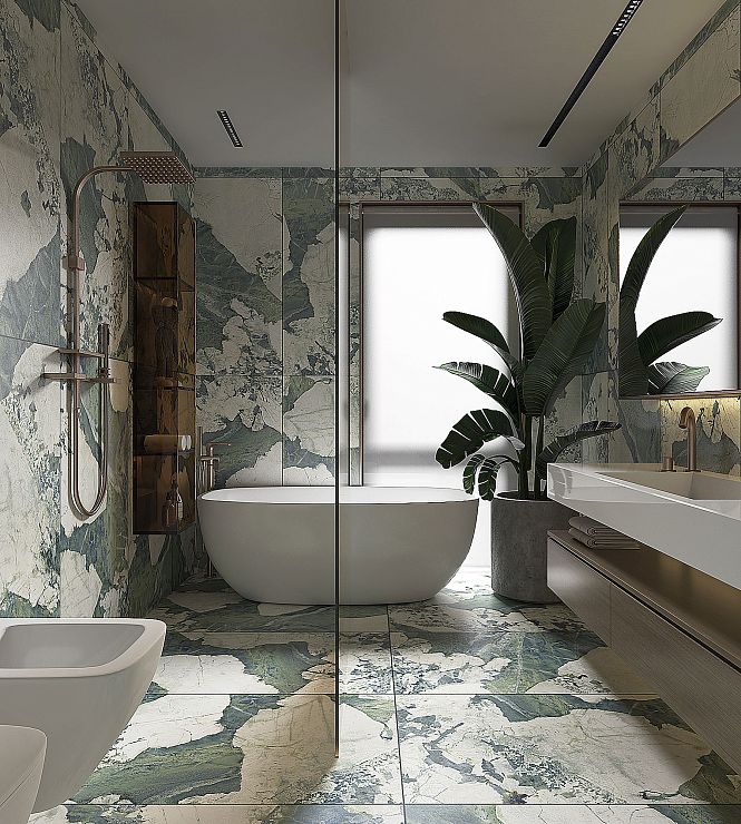 Global Tile, Супер Сатин, Керамогранит, 60x120, Лаппатированная, Мрамор Esmeralda