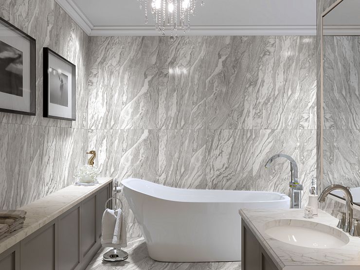 Global Tile, Soft Sugar, Керамогранит, 60x120, 60x60, Лаппатированная, Мрамор Vivanta