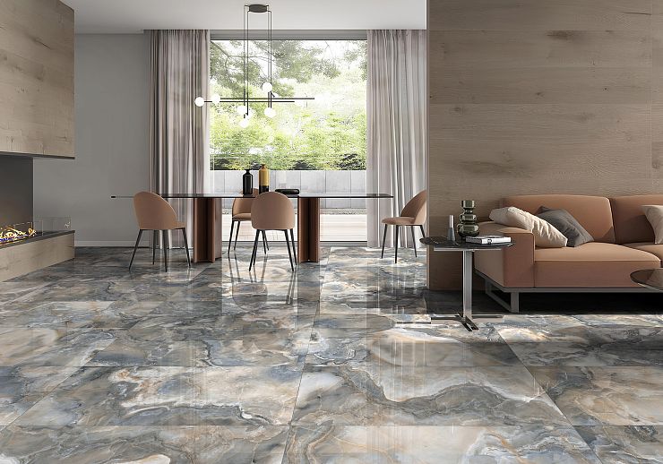 Global Tile, Керамогранит, 60x120, Полированная, Оникс Indigo